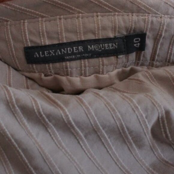 Alexander McQueen Taupe Stripe Bow Pencil Skirt S/S 2006 Collection - Picture 2 of 15